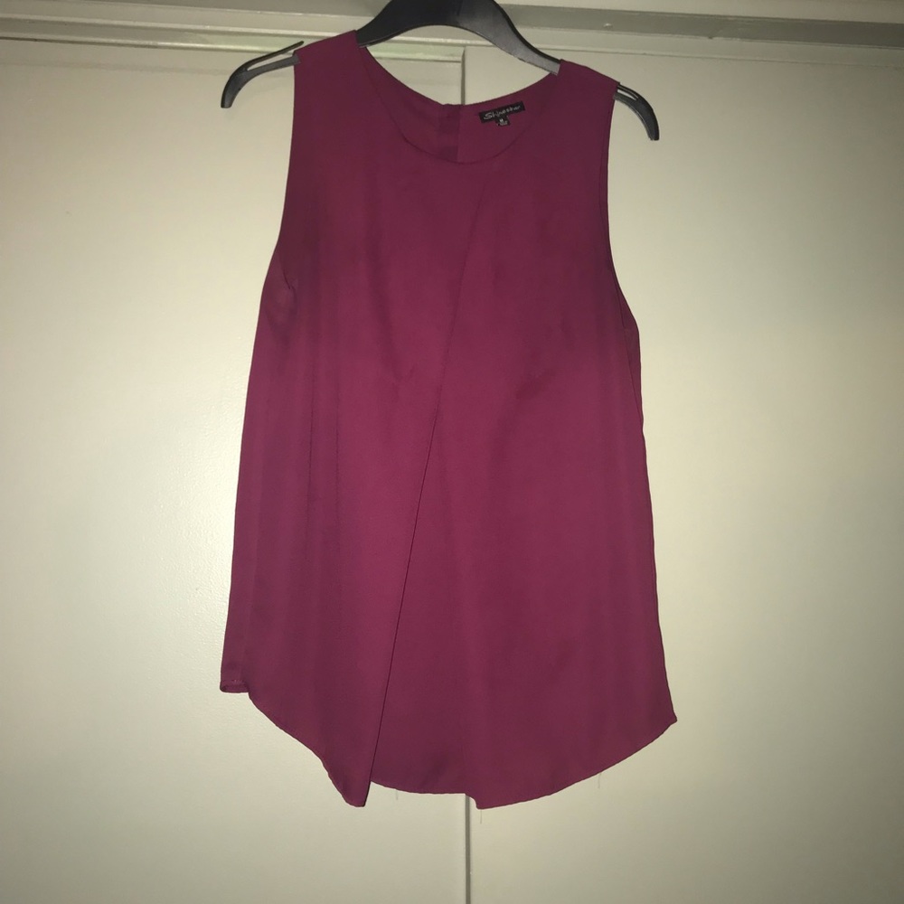 Medium wine colored sleeveless blouse